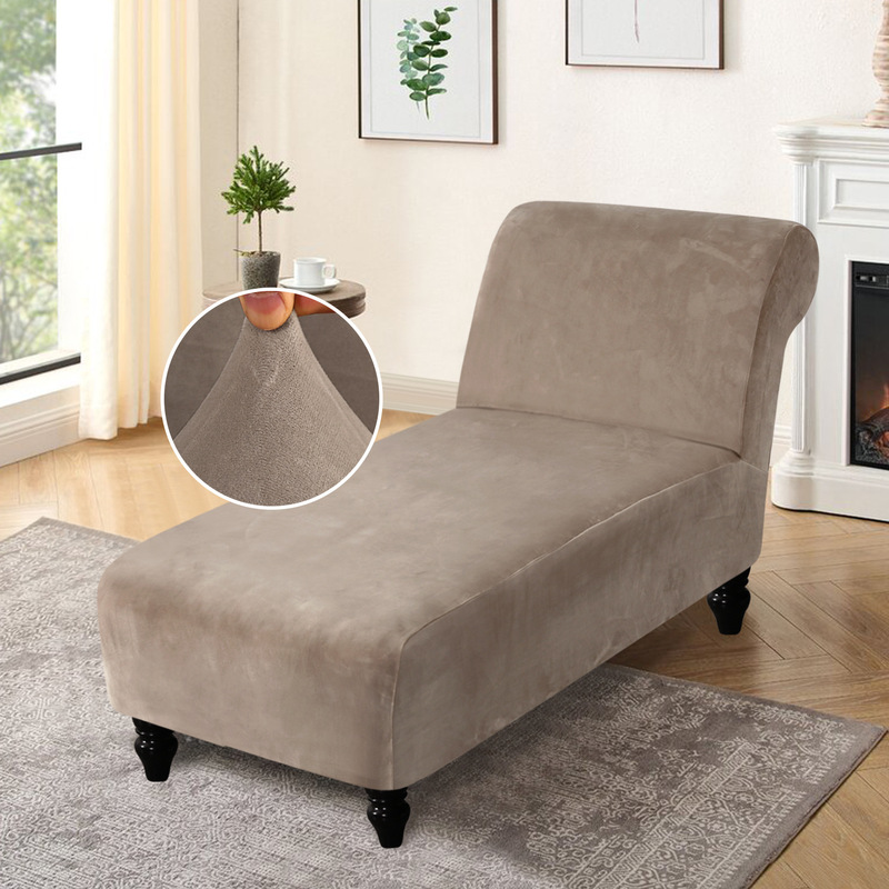 Cross-border chaise lounge velvet armless chaise sofa cover elastic all-inclusive indoor leisure chair cover