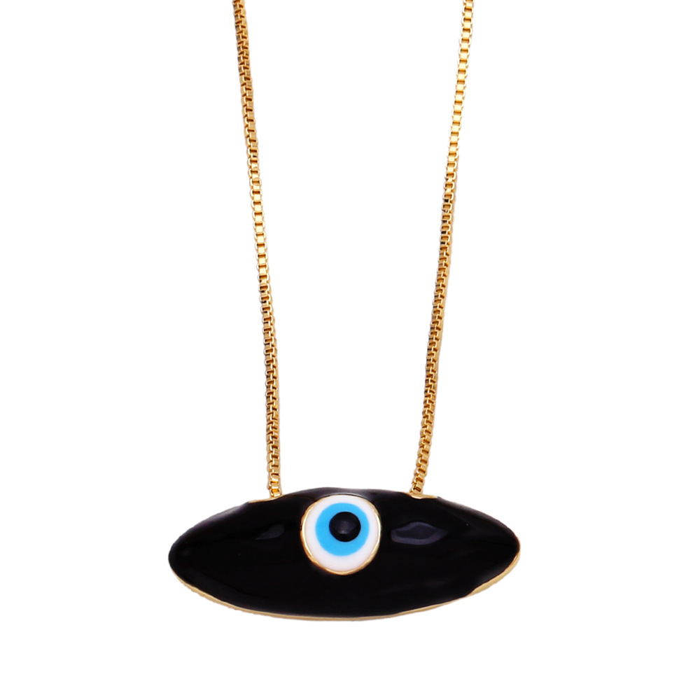 bohemian multi-color dripping devilu0027s eye copper necklace