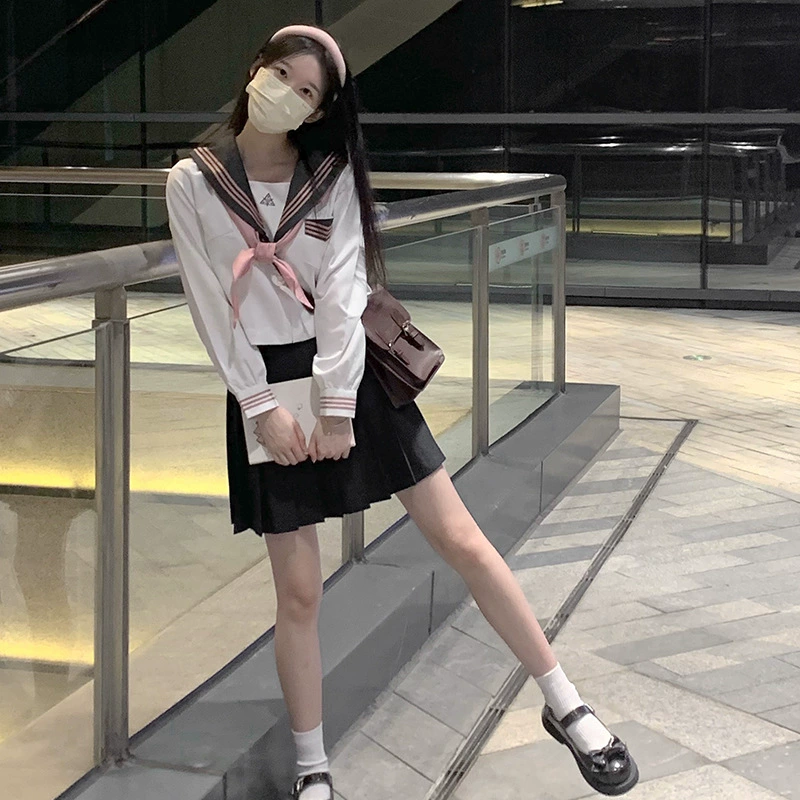 JK Униформа [маршрут девушки] Оригинальный костюм моряка академический стиль костюм с длинным рукавом Осень Новый студенческий костюм