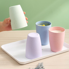 New wheat straw plastic PP water cup for household drinking water, big belly, large capacity, student wheat cup gift wholesale