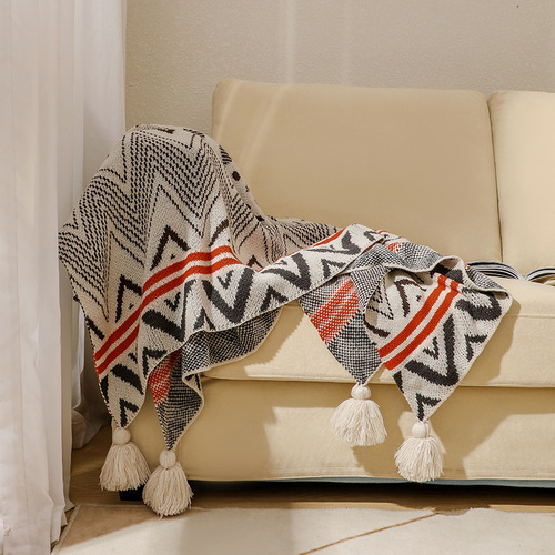 Bohemian style sofa throw blanket Bohemian acrylic nap blanket winter decorative small blanket bedside blanket