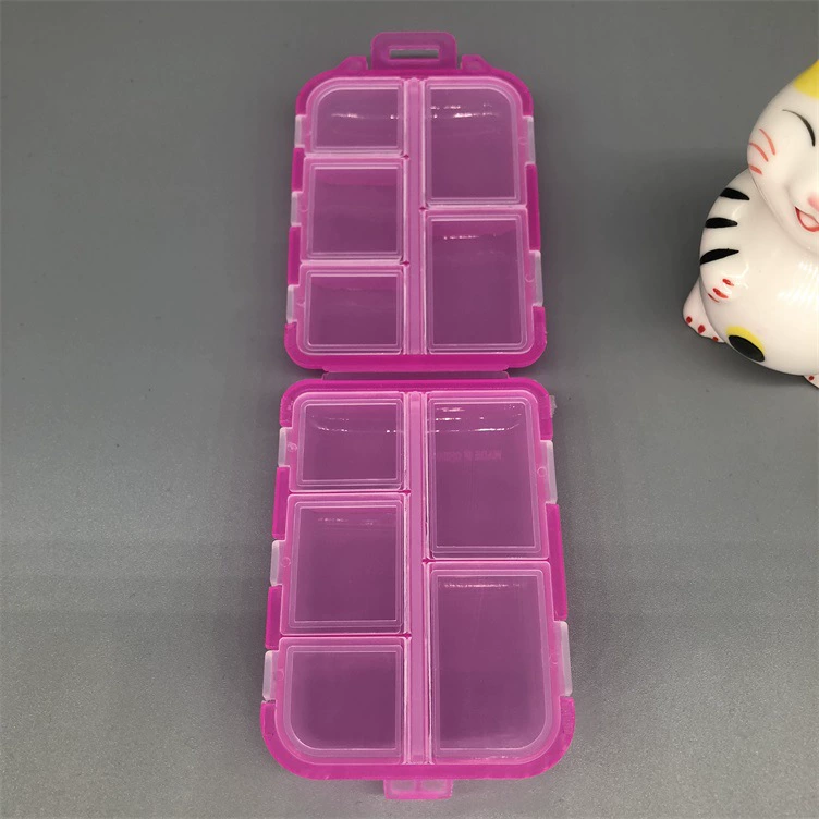 The manufacturer supplies food-grade PP material, 10 compartments per week, plastic flip-top pill box, Amazon best-selling storage box