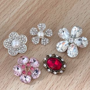 Wholesale High-End Metal Rhinestone Buttons for Chanel-Style Blazers, Sweater Cardigans, Pink Buttons