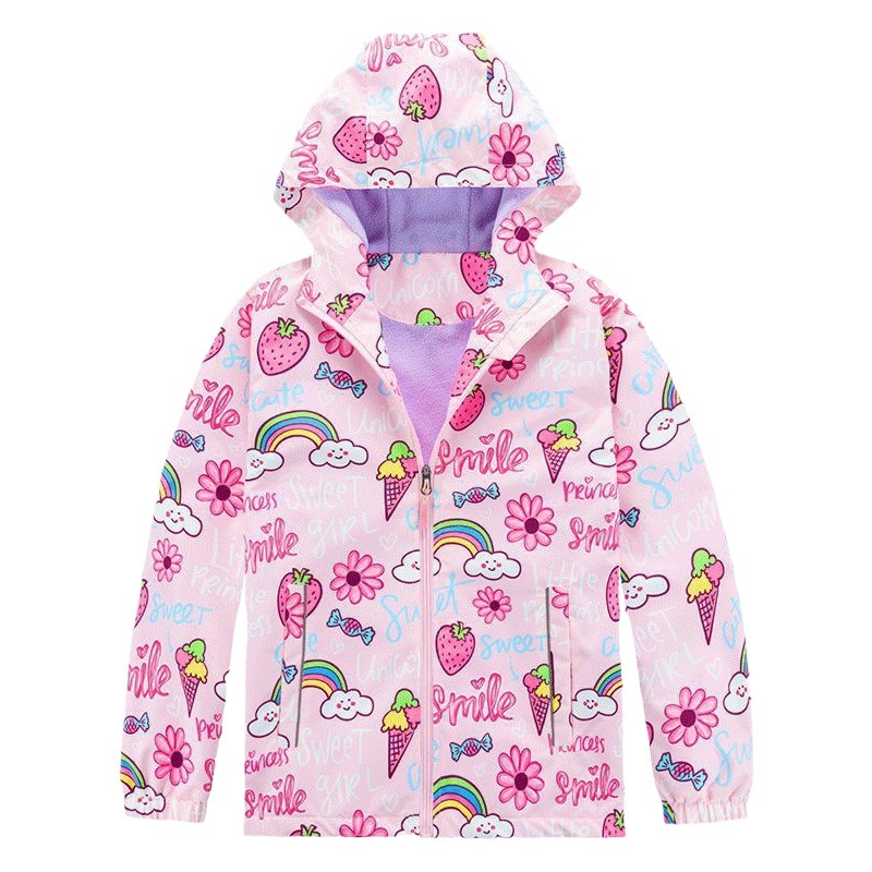 Children's clothing autumn new children's jacket girls' windproof waterproof jacket children's hooded sports windbreaker hooded