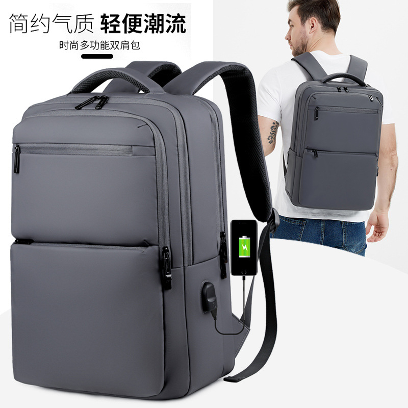 2023 Mochila de invierno de los hombres de gran capacidad de negocio bolsa de ordenador película de cuero multifuncional mochila de viaje de múltiples capas