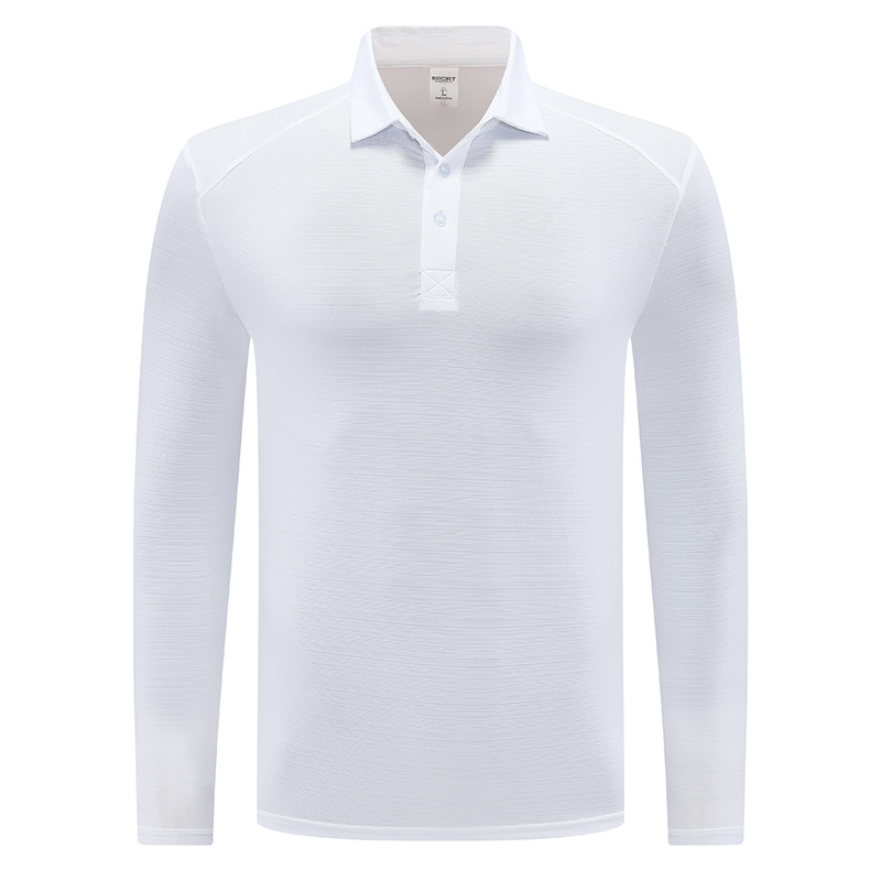 Primavera y otoño al aire libre secado rápido camiseta hombre transpiración sudor de manga larga polo camiseta deportiva elástica de negocios chaqueta casual