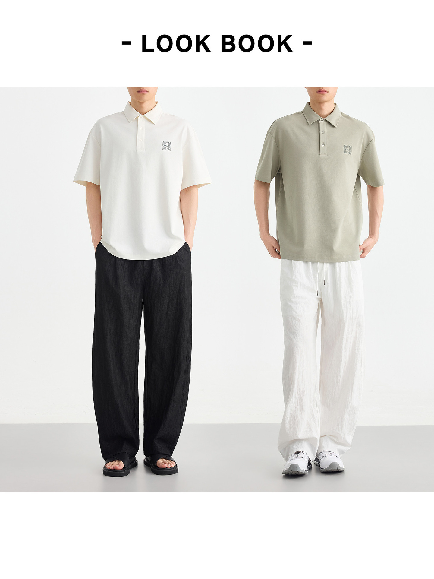 Áo polo nam pique cổ bẻ thêu họa tiết, tay ngắn, chất liệu cotton 220g — đen