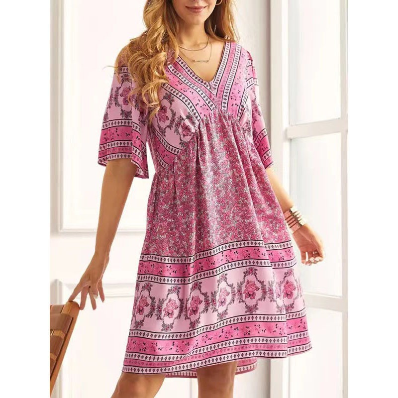 Printed Flower Dress Image 4