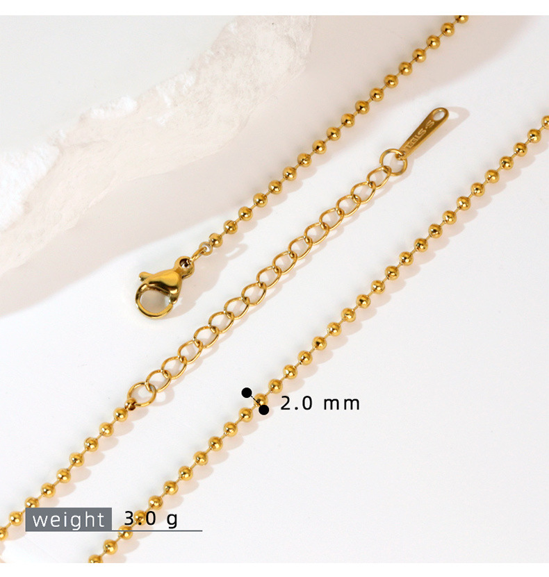 Plating Design 10 PCS/Package 304 Stainless Steel Ball Chain Cord In Chain Snake Chain Diameter 2mm Chain Necklace Chain IG Style Geometric