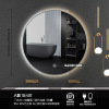 Gun gray border bathroom mirror LED light light light -free hole -free round hotel anti -fog touch screen wall hanging