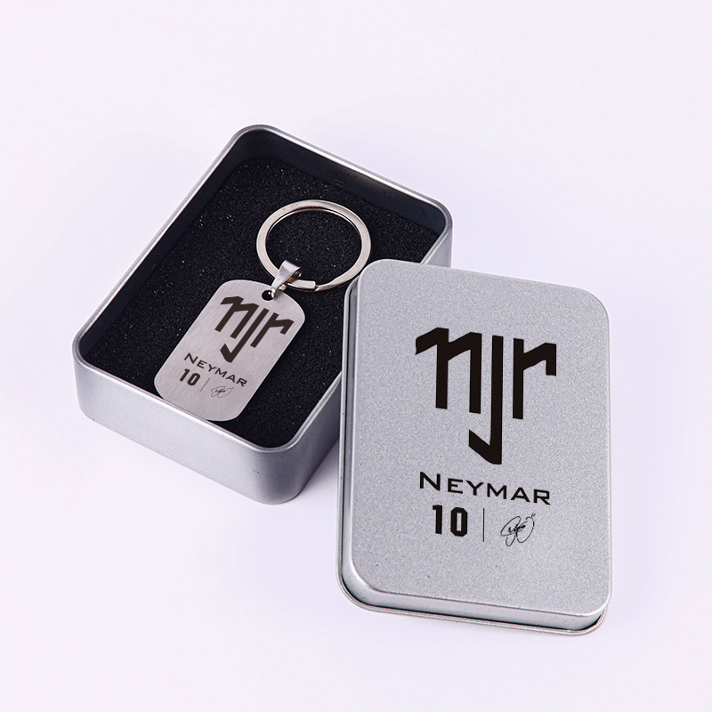 Club de fútbol insignia llavero Barcelona Real Madrid Manchester United AC Milan equipo militar tarjeta caja regalo