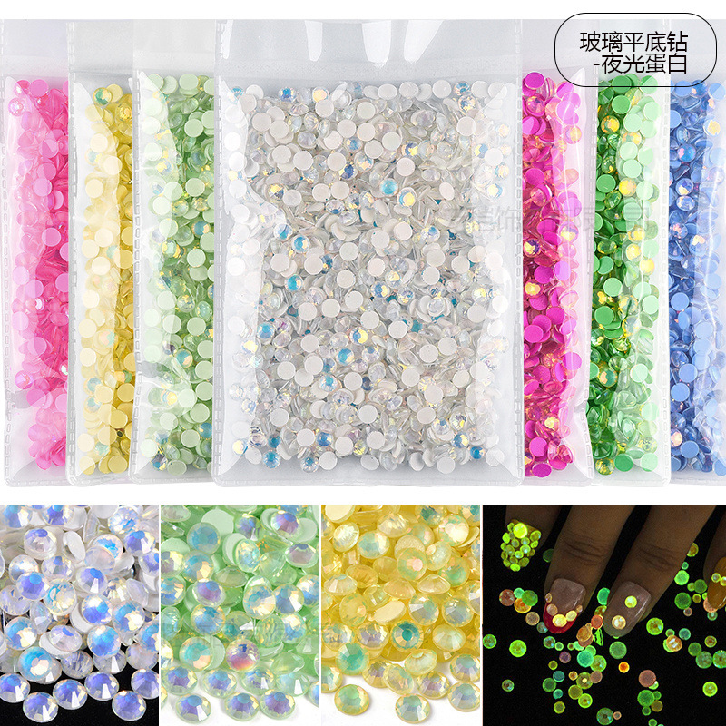 Fluorescence glass phone case for manicure for nails