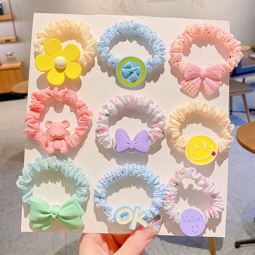 Korean children's hair tie elastic hairband cute girls' large hair ribbon hair tie for babies, non-hair damaging, good elasticity hair tie