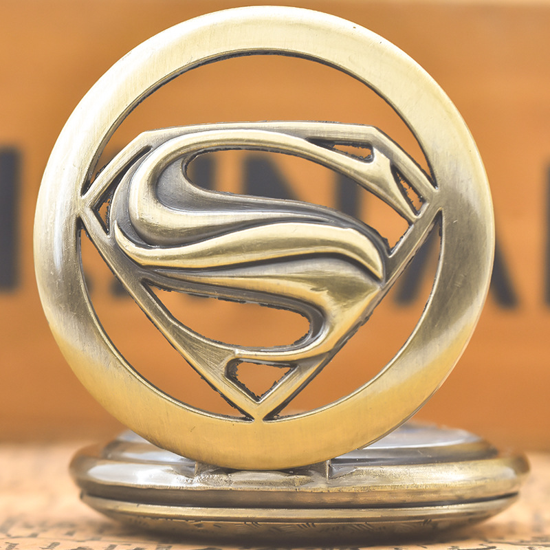 Foreign Trade Hot-Selling Manufacturer Direct Delivery Superman Hollow Flip Pocket Watch Deadpool Personalized Flip Pocket Watch Unisex Watch