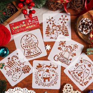 Original [Christmas log] painting template children copy graffiti handwritten newspaper hollow painting template foreign trade hot sale