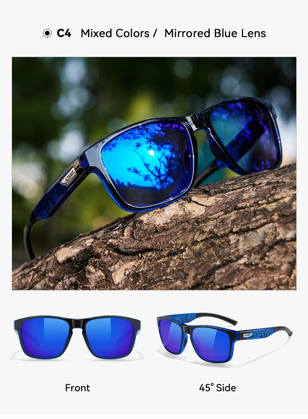 KDEAM Yeni Model Büyük Beden Polarize Güneş Gözlüğü Erkek Kadın Outdoor Spor Güneşlik Araba Sürüş Gözlüğü KD109-PLUS