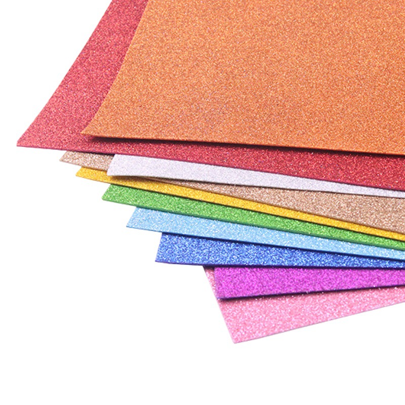 A4/A3/50x70 fábrica al por mayor Eva oro polvo esponja papel 2mm kindergarten DIY papel hecho a mano sin pegamento