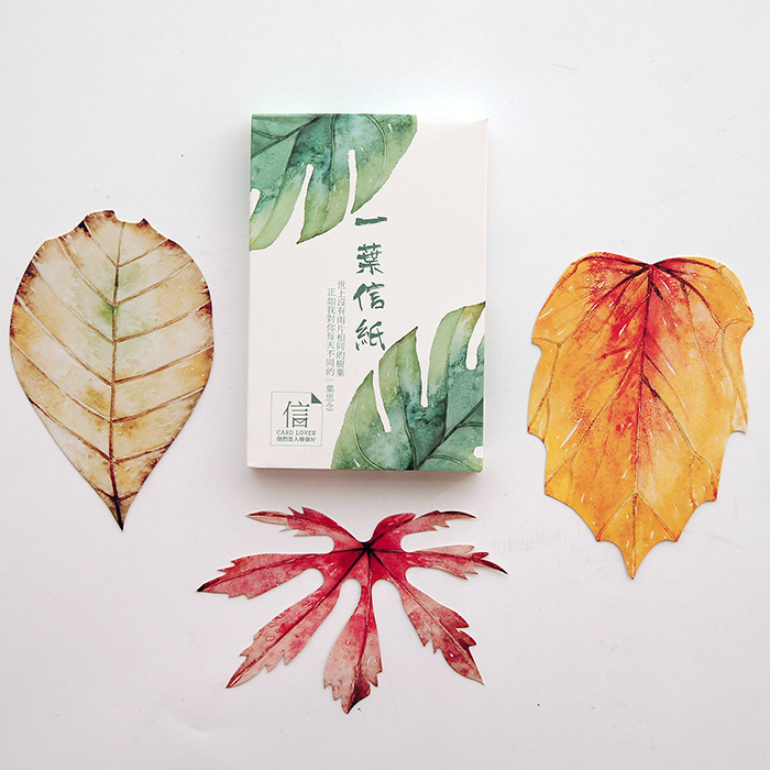 唯美树叶形状异形创意明信片 文艺风趣味书签小清新卡片情人节礼|undefined