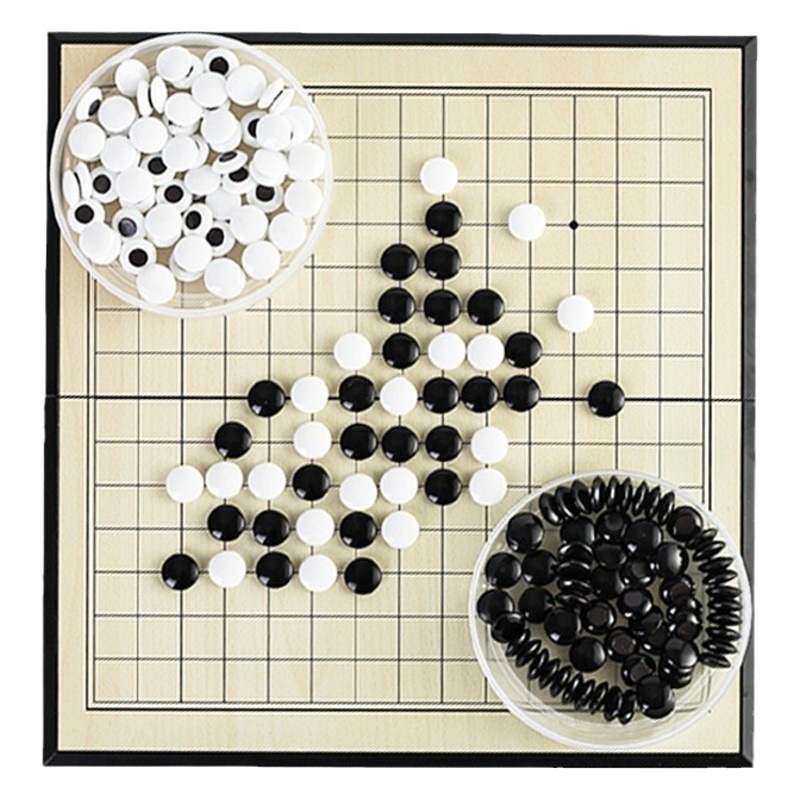 Magnetic Go Gobang Children's Beginner Puzzle Black and White Chessmen Folding Storage Magnetic Chessboard Wholesale