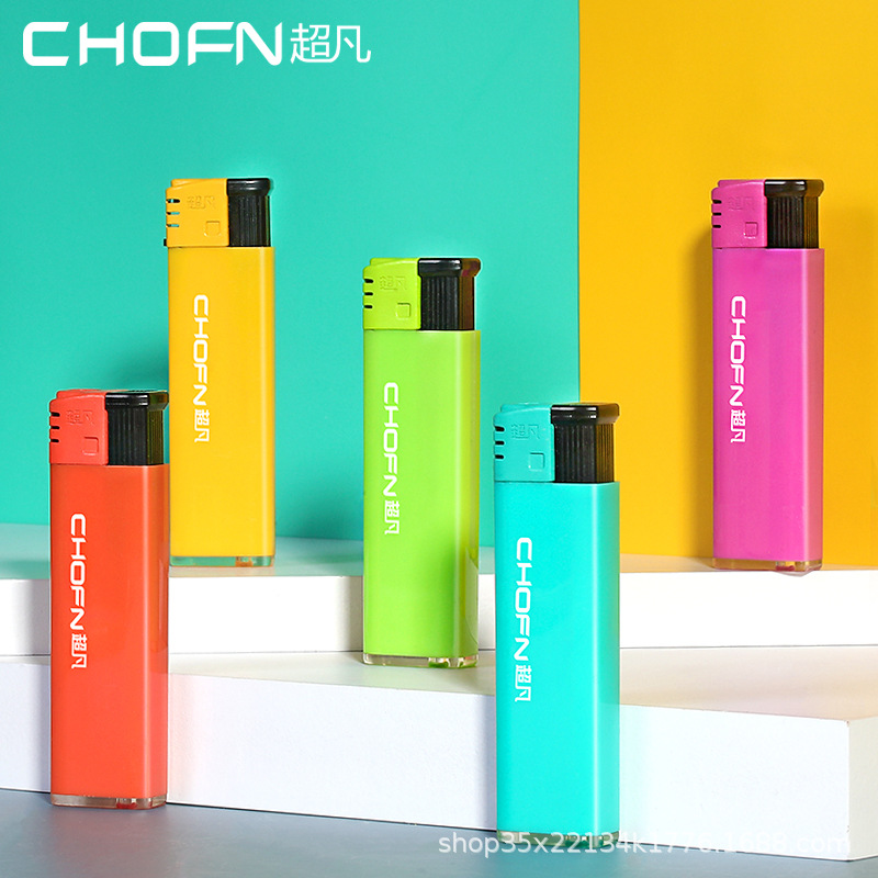 Encendedor desechable extraño a prueba de viento CF25, encendedor moderno personalizado con impresión publicitaria de dulces, 50 unidades por caja
