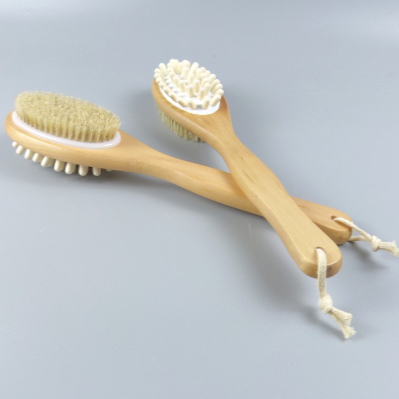 Cepillo de baño de madera cepillo de cerdas pelo suave cepillo de baño mango largo cepillo de baño masaje cepillo de baño fábrica al por mayor