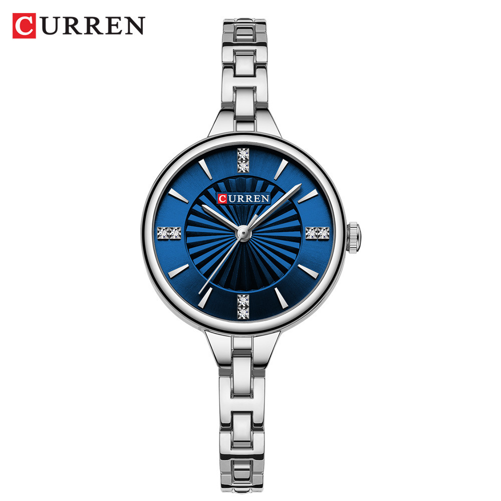 CURREN / CARRIEN 9097 reloj de cadena de esfera de mujer impermeable reloj redondo de mujer simple reloj de mujer image 3