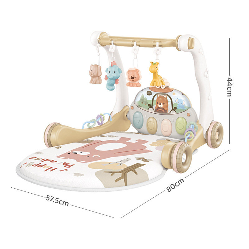Nuevos productos transfronterizos de música infantil gimnasio juguetes de 0 - 1 años de edad piano para bebés 2 combinaciones de carro