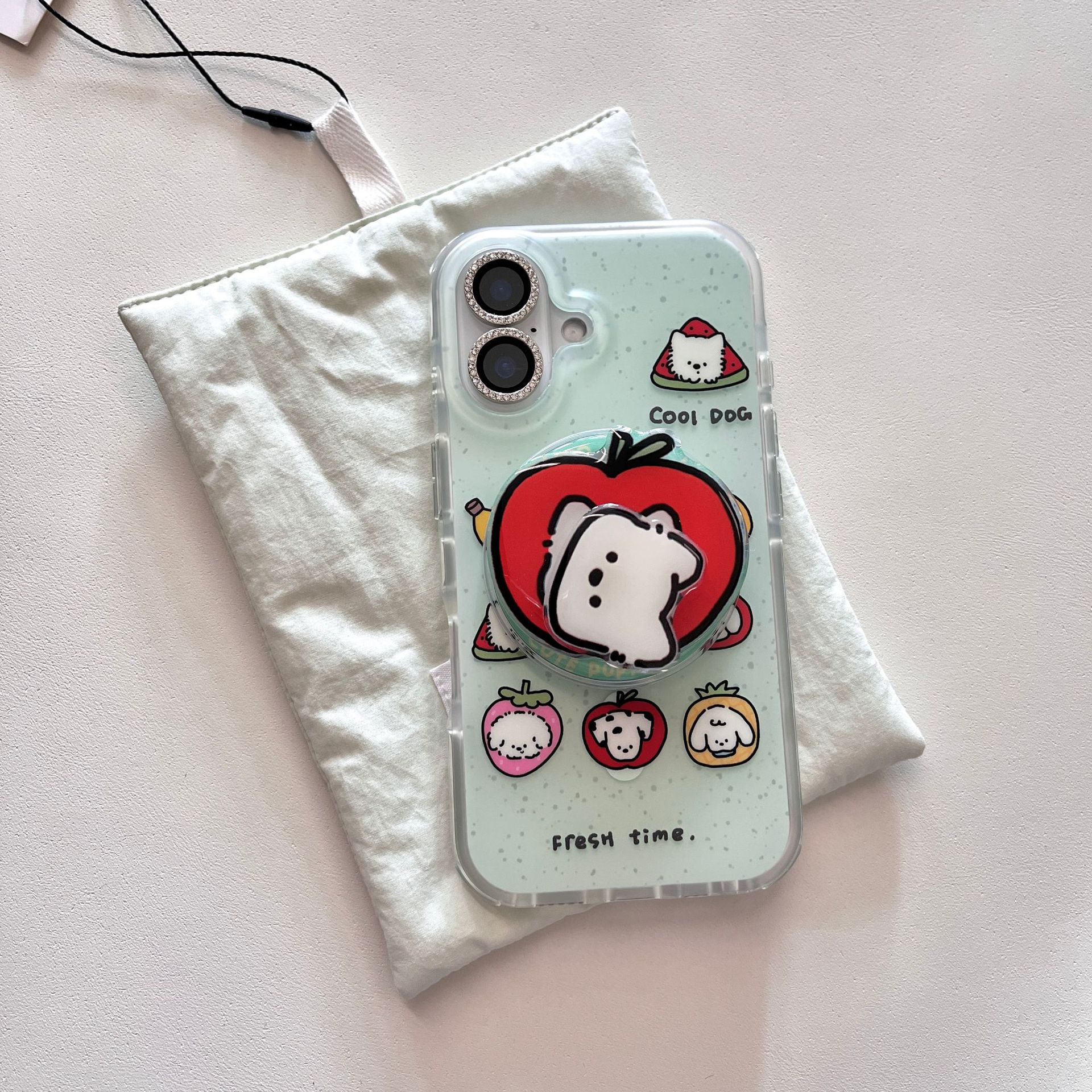 Divertido cachorro de salpicadura de tinta para Apple 16ProMax funda para teléfono móvil 15Pro magnético 14/13 Apple 15PM hembra 16