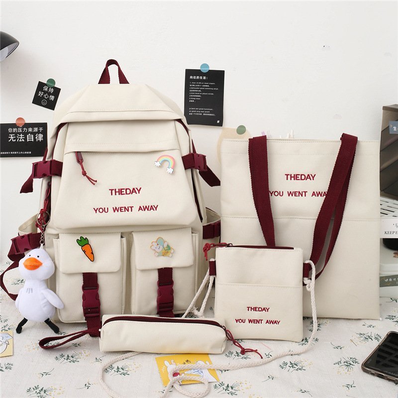 2021 new backpack four-piece student Jap...