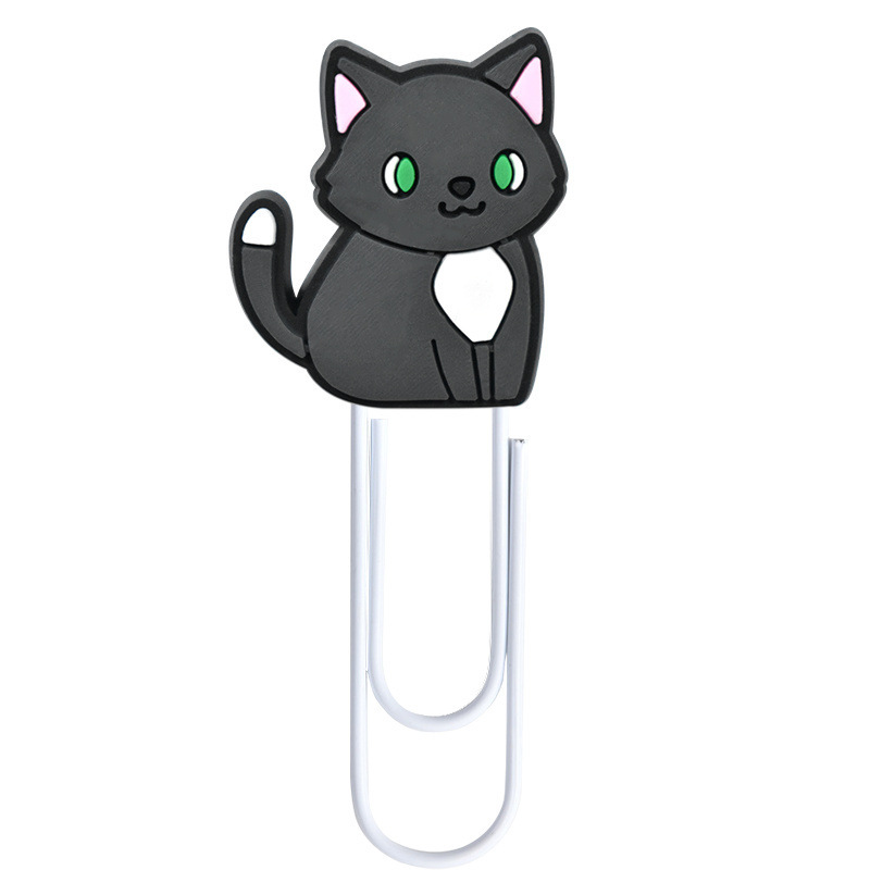 跨境新款卡通动物小猫书签diy彩色曲别针办公大号回形针创意可爱|undefined