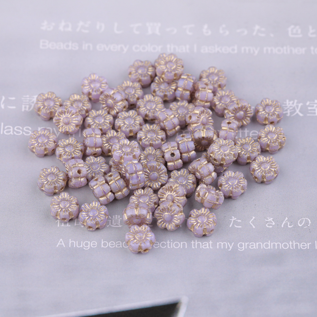 2025 nueva cuenta de vidrio checo preciosa flor hawaiana de vidrio 6mm aproximadamente 100 piezas accesorios de bricolaje