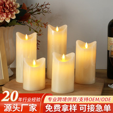 跨境led仿真电子蜡烛创意结婚派对道具氛围灯光面斜口电子蜡烛灯