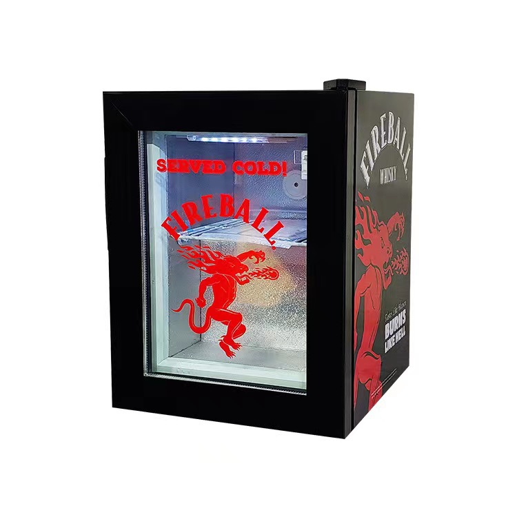 Pejer 21L puerta de vidrio refrigerador mini helado comercial helado con pantalla de bloqueo completo congelado mini refrigerador