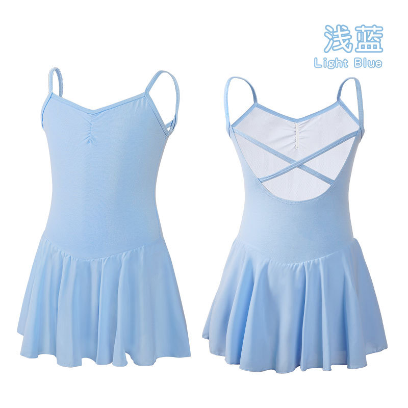 Trajes de baile para niñas y niños, tirantes de verano, faldas de baile, deportes de gasa de ballet, ropa de práctica de danza china linda