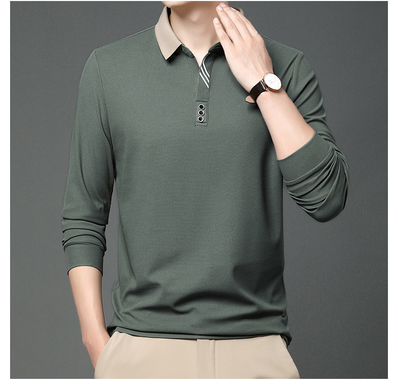 Herren Poloshirt Langarm Mit Plüschfutter Für Den Winter_voghion.com