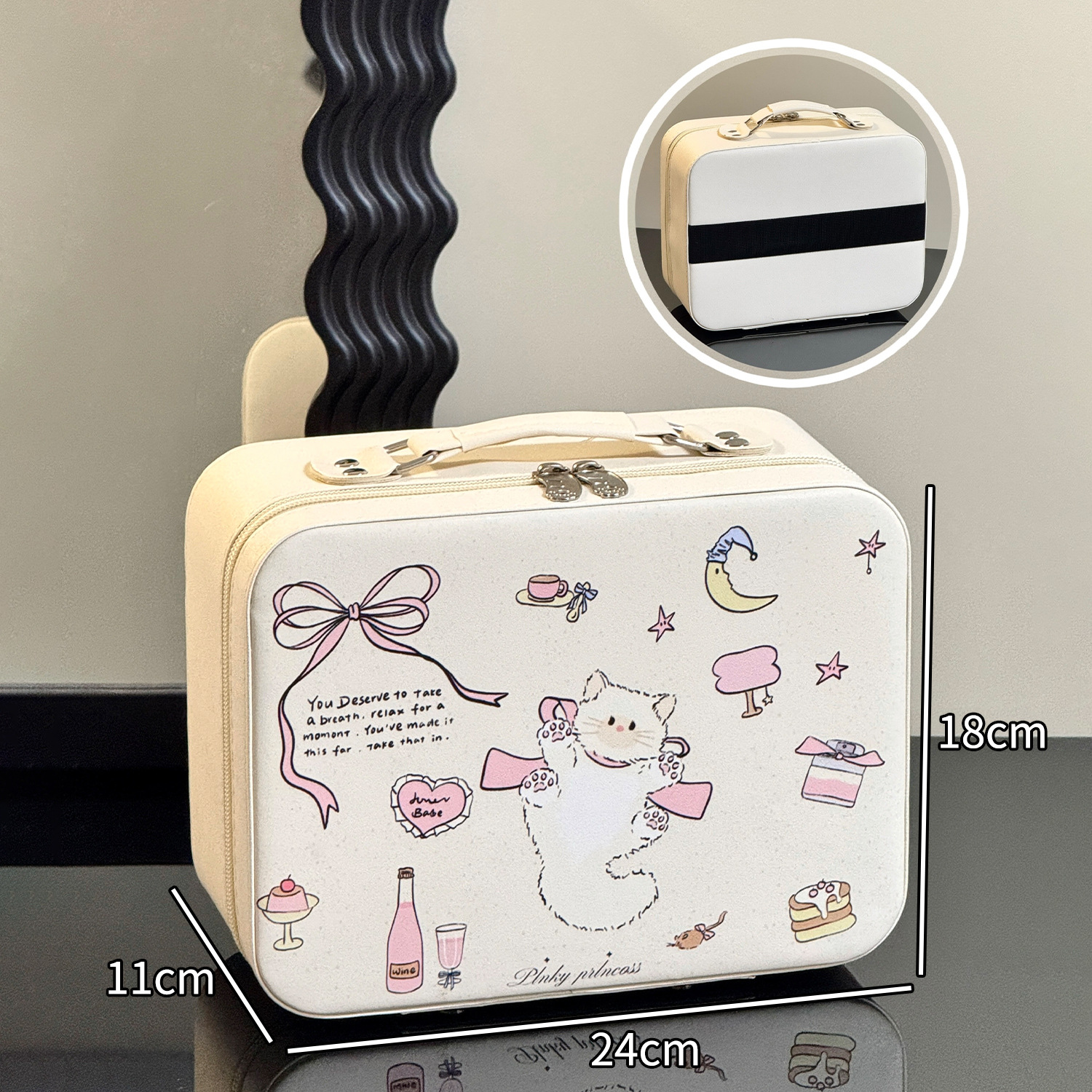 Maleta de maquillaje Pu maleta de maquillaje de gran capacidad mujer maleta de espejo portátil 2025 nueva maleta de viaje