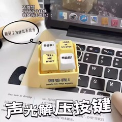人気の回答、四角いボックスの減圧ボタン、発光音声ペンダント、減圧、楽しい面白いボタン、ドロップシッピング