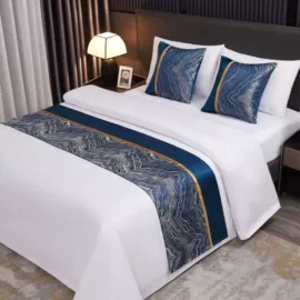 床旗、床尾巾;酒店床品套件;纤维枕