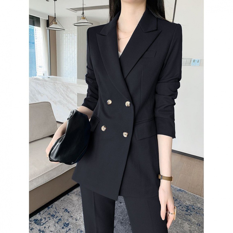 Senior sense suit coat female spring and autumn winter 2023 new fashion temperament goddess fan professional formal black suit