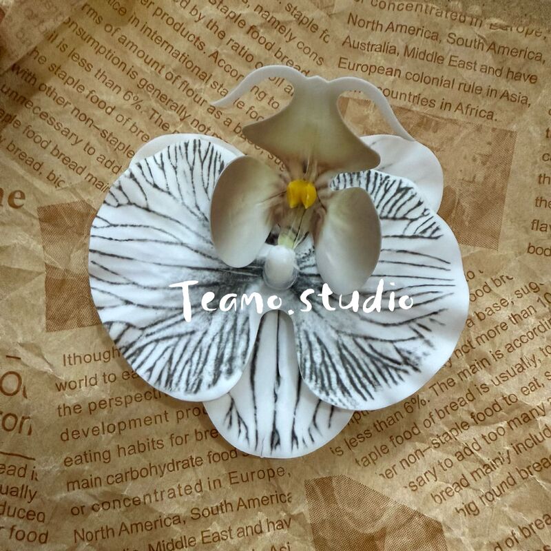 仿真花3d打印手感蝴蝶兰法式皱边发夹氛围感diy鞋花帽花高品质|undefined