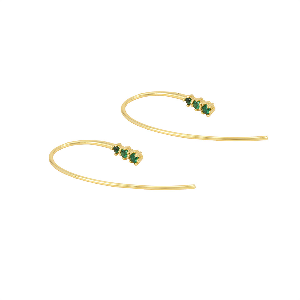 Copper trend elegant fashionable earrings with zircon