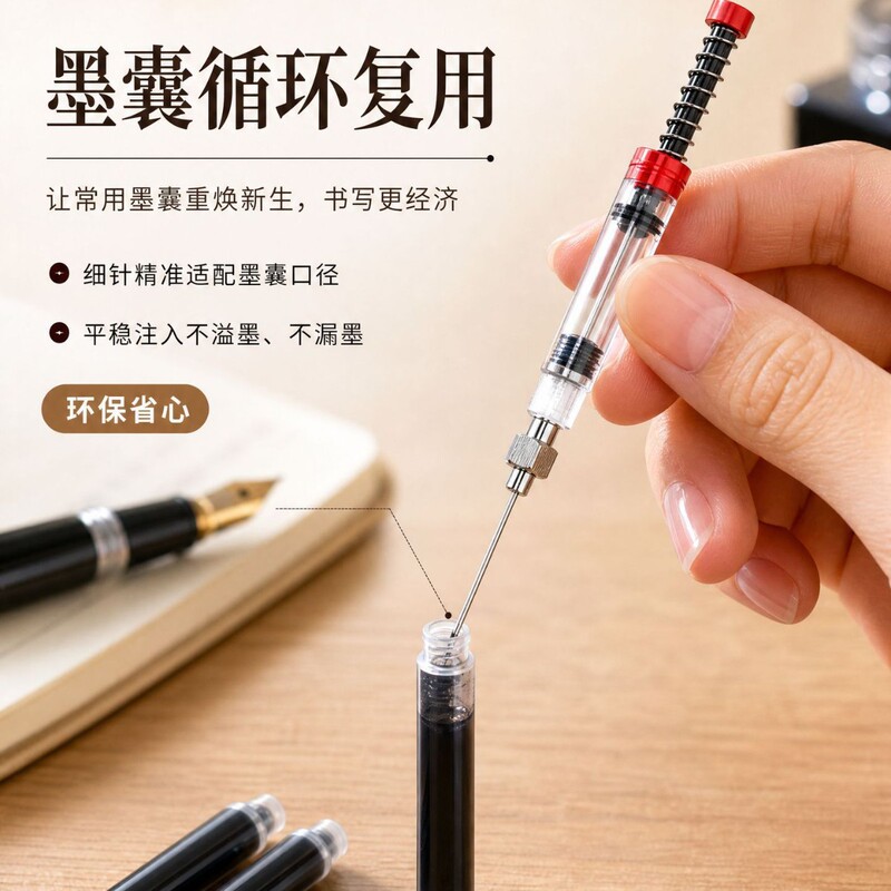 Pen ink absorber, ink-assisting device, spring-loaded ink absorber, push-pull type, 3.4mm diameter ink cartridge, refillable Pen ink absorber, ink-assisting device, spring-loaded ink absorber, push-pull type, 3.4mm diameter ink cartridge, refillable