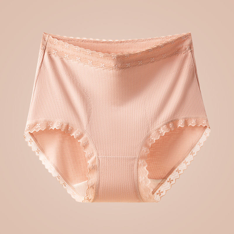 Cálido, cintura alta, abdomen, encaje sin costuras, ácido poliláctico, entrepierna antibacteriana, parche grueso de invierno, ropa interior de algodón cálido, damas.