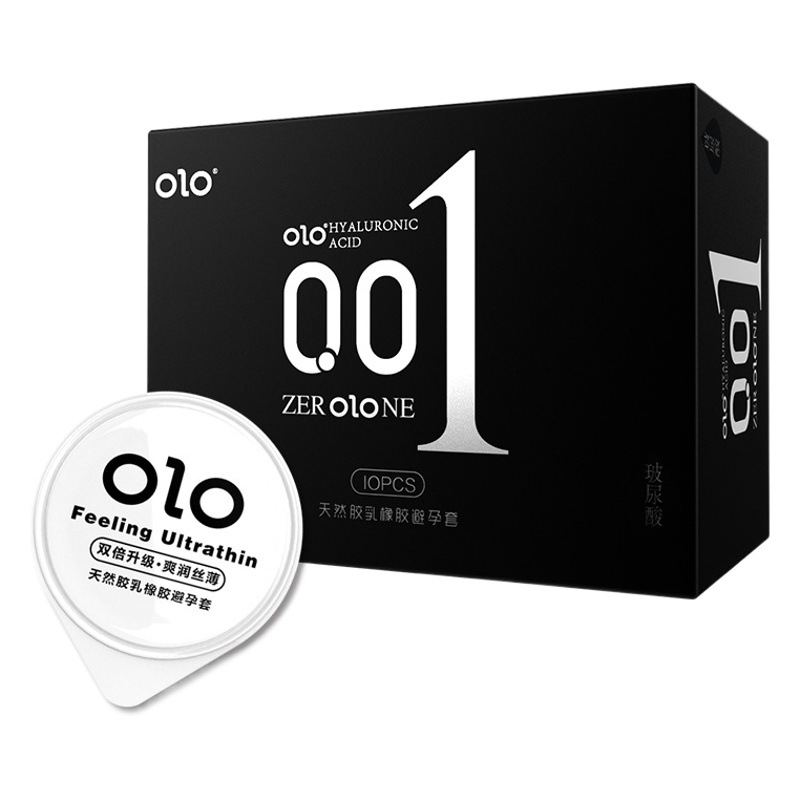 OLO condom 001 ultra-thin threaded mace hyaluronic acid condom zero sense air set adult fun wholesale