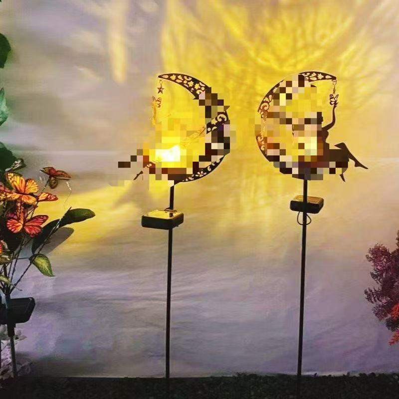Cross-Border Popular Solar Garden Courtyard Lights, Villa Ground Lights, Moon Fairy Lights, Outdoor Ambiance Iron Art Ornaments