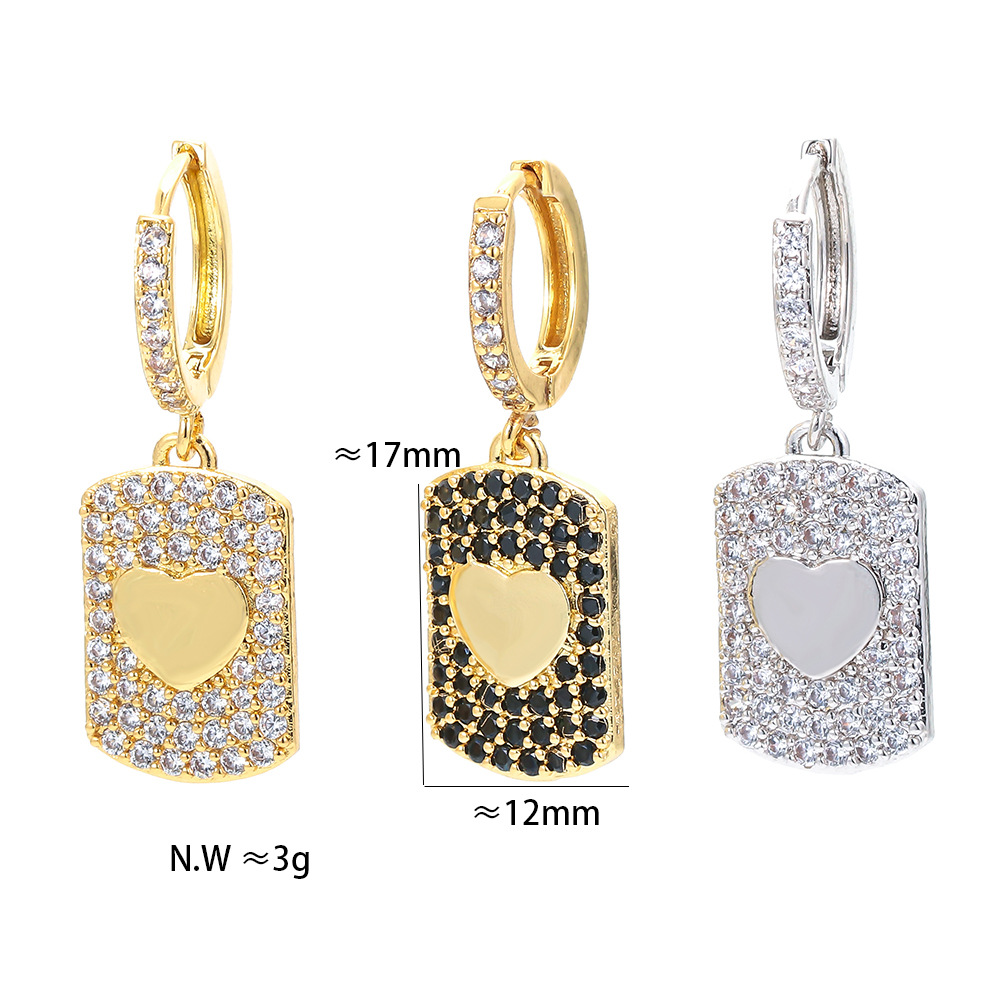 Unisex Gender Plating Design Fashion Multicolor Micro-inlaid Zircon Earrings Wholesale