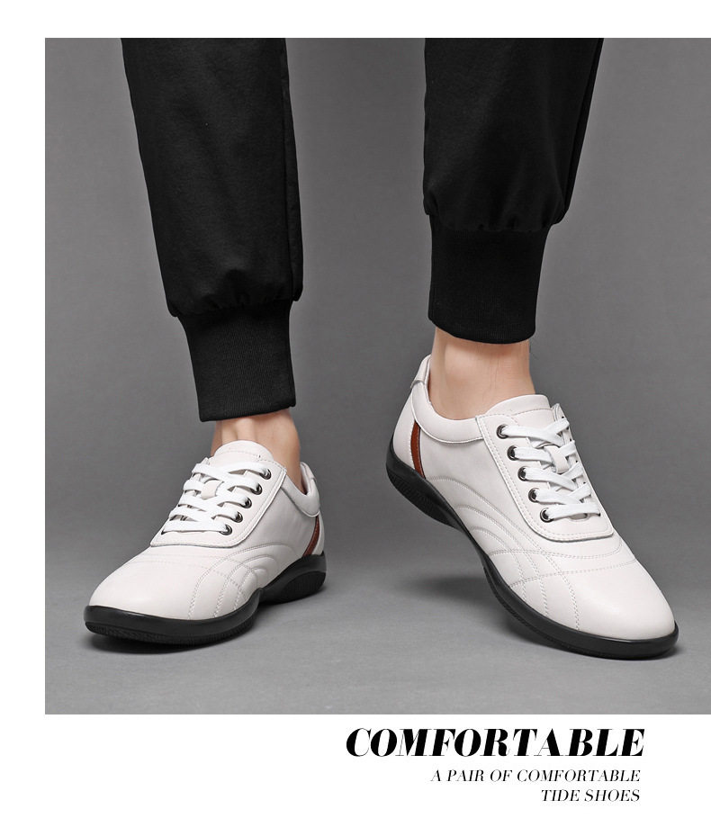 Giày thể thao nam da bò thoáng khí, giày lười đa năng phong cách casual, đế cao 2,5 cm — GX2385 màu trắng, GX2385 màu xám, GX2385 màu đen chi tiết 15