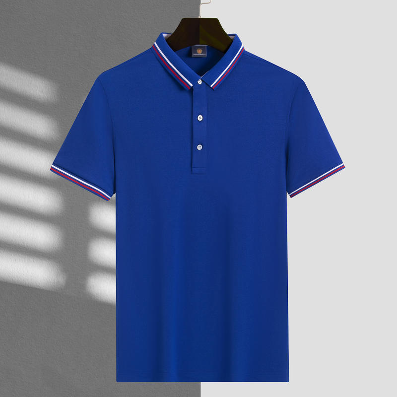 Polo de manga corta de negocios, fresco y transpirable para verano, anti-pilling, de seda helada, ropa de trabajo, con impresión de logotipo personalizado