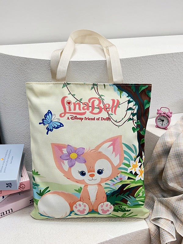 2025 nuevo bolso de lona bolso grande bolso de estudiantes bolso lindo bolso de lona de dibujos animados bolso de hombro bolso de mujer nuevo