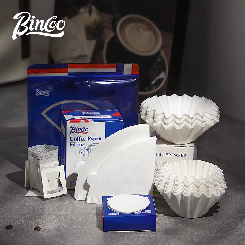 Bincoo Hand-made Coffee Filter Paper Moka Pot Filter Paper Hanging Ears Coffee Powder Filter Bag Cake Fan-shaped v60 Filter Paper